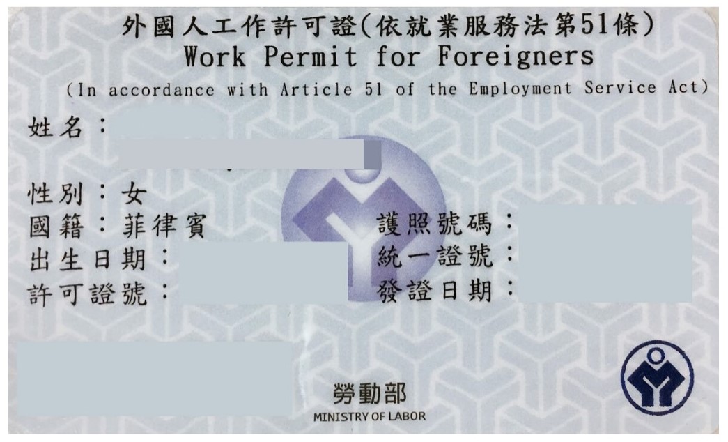 Tấm thẻ đi làm Work Permit không thể thiếu khi sinh viên làm thêm tại Đài Loan